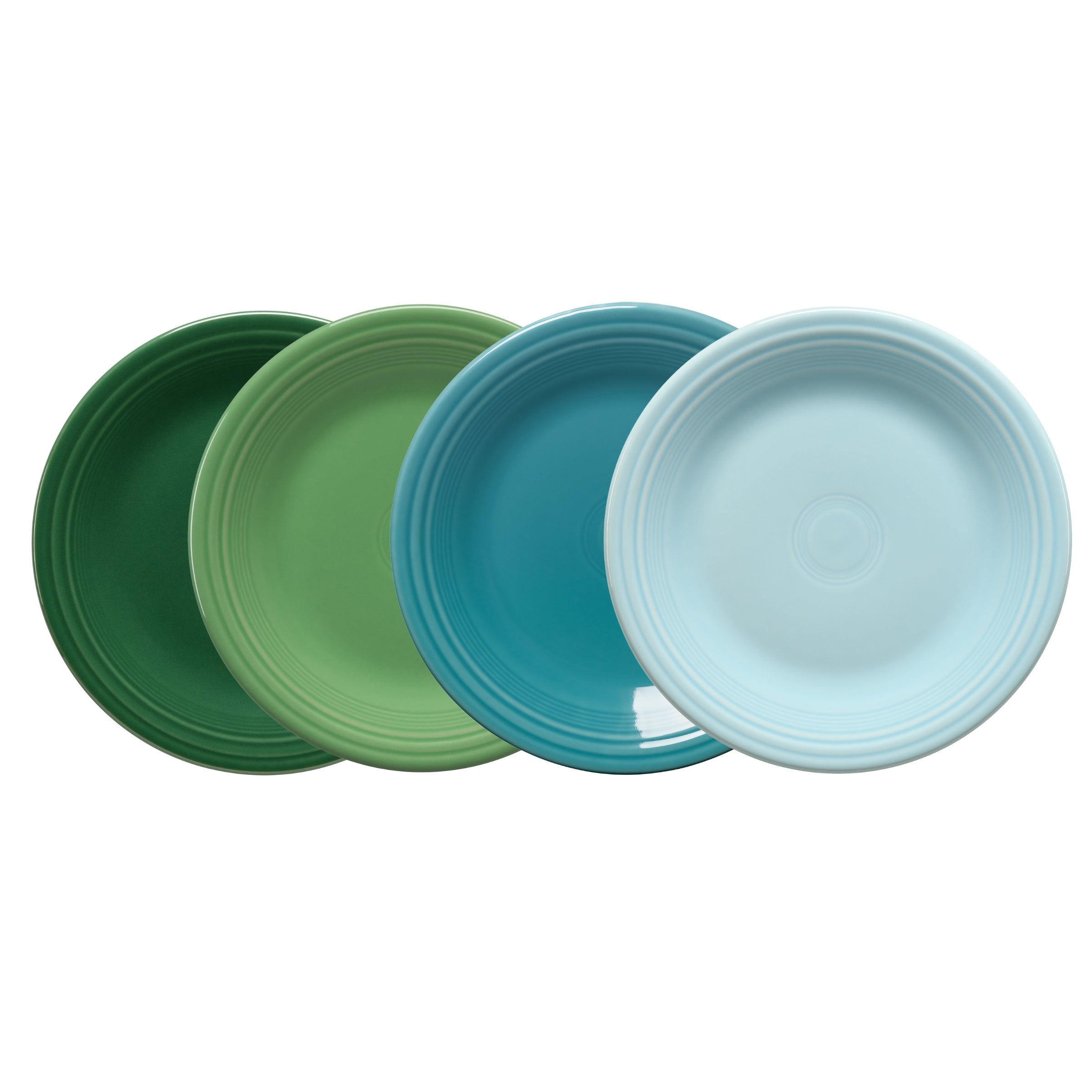 Fiesta China Mixed Aegean Classic Rim 10 1/2 Inch Dinner Plate, Set of 4