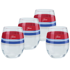 Fiesta China Americana 15 oz. Edgeline Stemless Wine, Set of 4