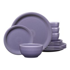 Fiesta China Lavender Bistro Coupe 12-Piece Dinnerware Set, Service for 4