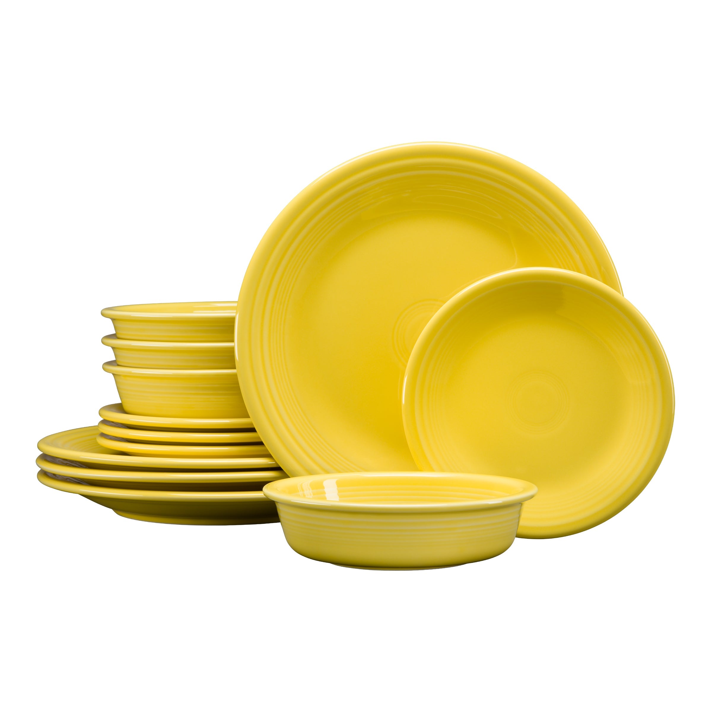 Fiesta China New Retired Classic Rim 12-Piece Dinnerware Set, Service for 4 - Image 2