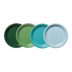 Fiesta China Mixed Aegean Bistro Coupe 7 1/4 Inch Salad Plate, Set of 4