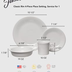 Alternative view of Fiesta China Lavender Classic Rim 4-Piece Place Setting, Service for 1