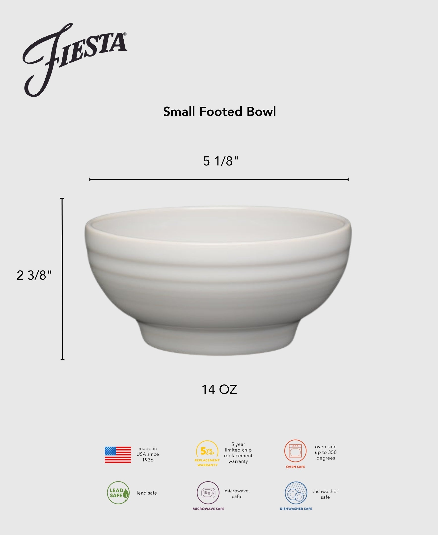 Fiesta China New Retired Small 5 1/8 Inch Footed Bowl 14 OZ - Image 9