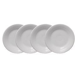 Fiesta China White Classic Rim 9 Inch Luncheon Plate, Set of 4