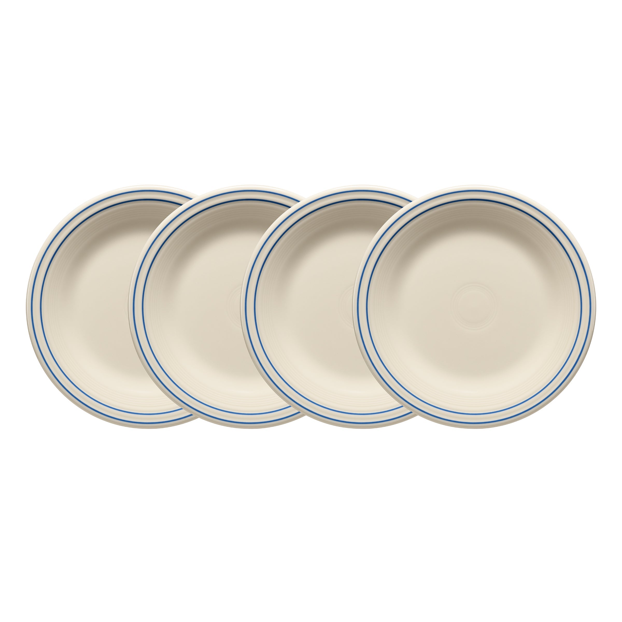 Fiesta China Americana Lapis Band Set of 4 Classic Rim 10 1/2-Inch Dinner Plates