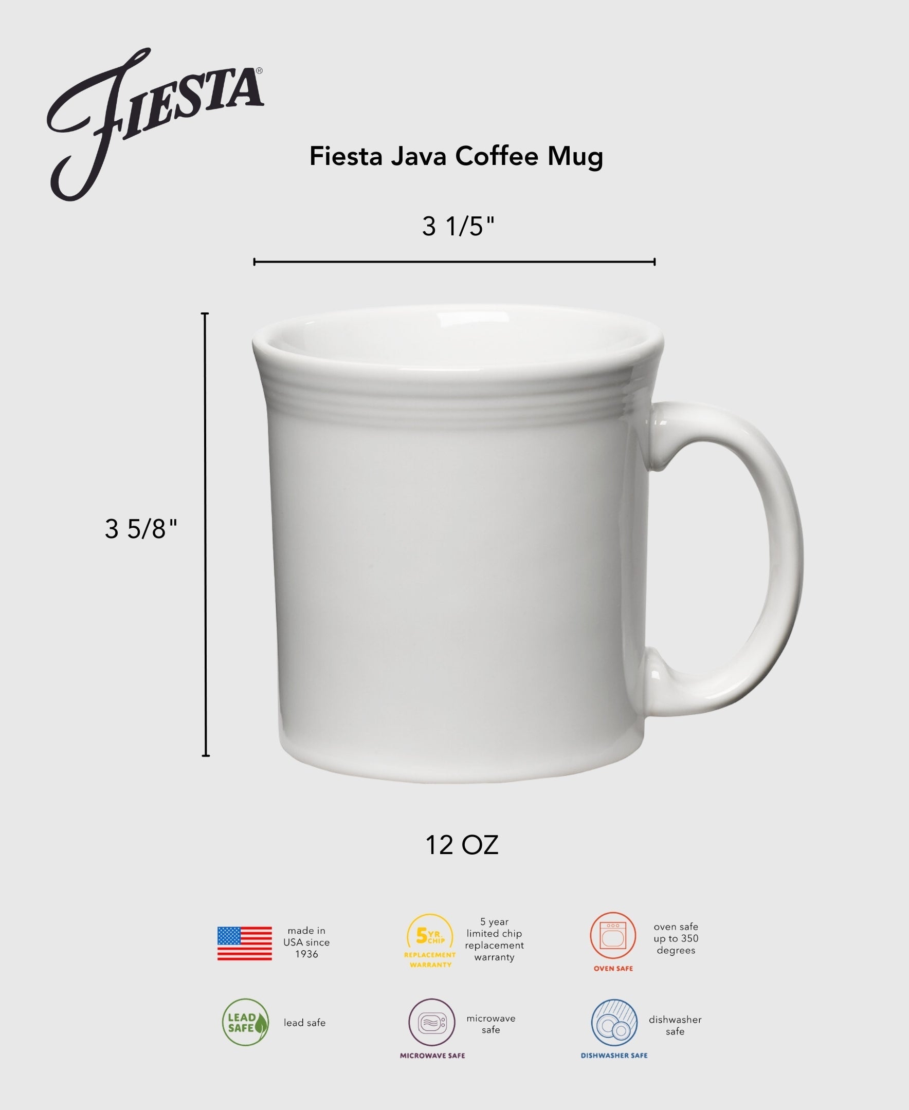 Fiesta China Lavender 12 OZ Java Coffee Mug - Image 4