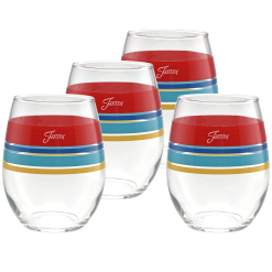 Fiesta China Vibrant 15 oz. Edgeline Stemless Wine, Set of 4