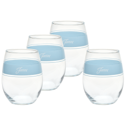 Fiesta China 15 oz. Fiesta® Frame Stemless Wine Sky, Set of 4