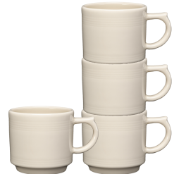 Fiesta China Linen 16 OZ Set of 4 Stackable Mug Set