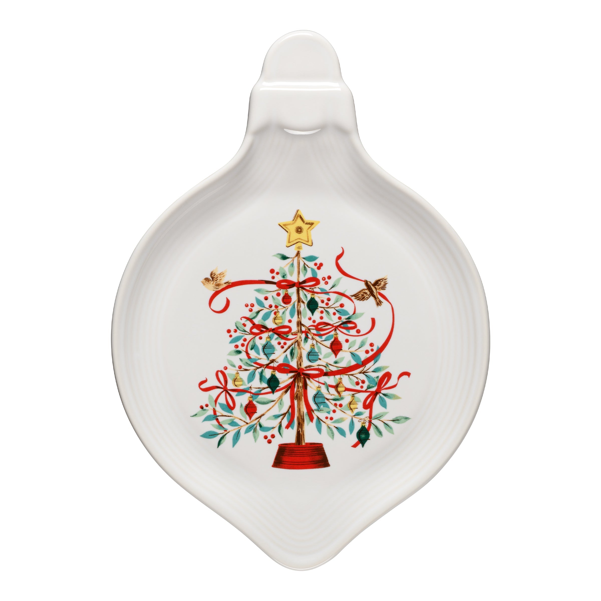 Fiesta China Holly Berry Christmas Tree 8 3/4 Inch Ornament Shaped Plate