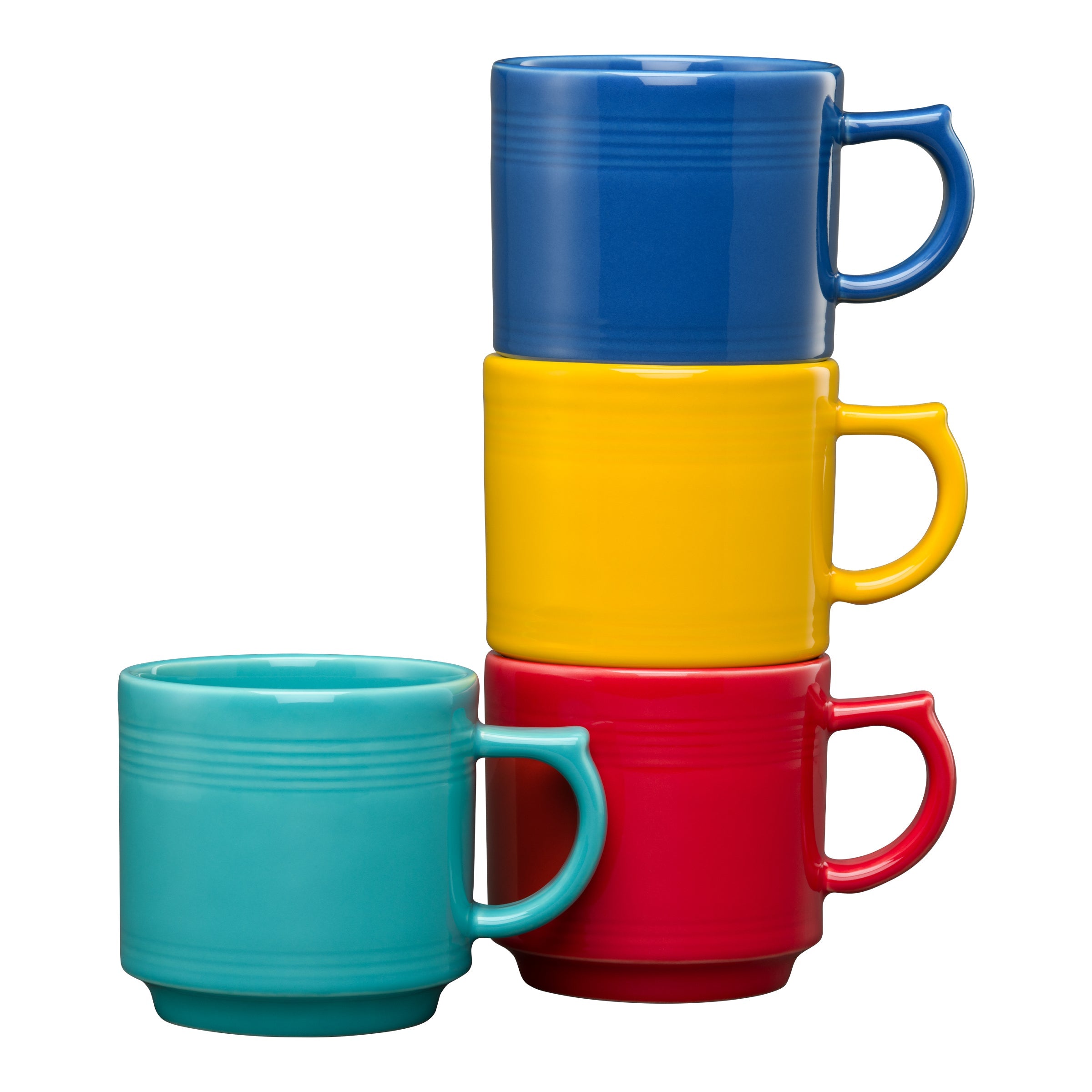 Fiesta China Vibrant 16 OZ Set of 4 Mixed Stackable Mug Set