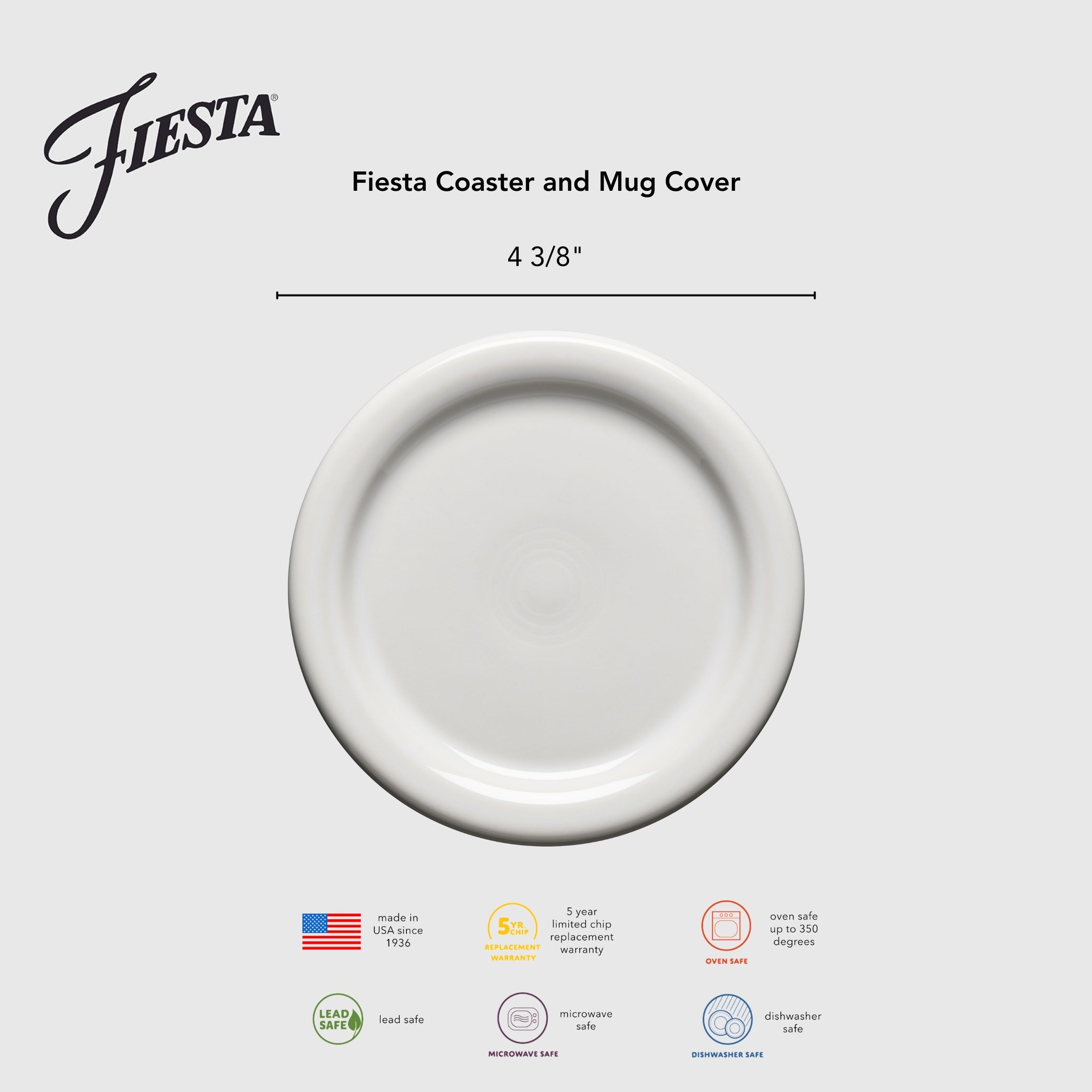 Fiesta China Fiesta 4 3/8 Inch Coaster and Mug Cover - Image 5