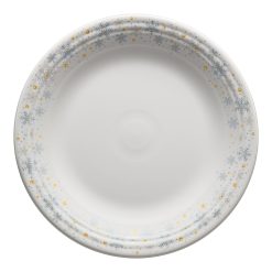 Fiesta China White Snowflake Classic Rim 10 1/2 Inch Dinner Plate