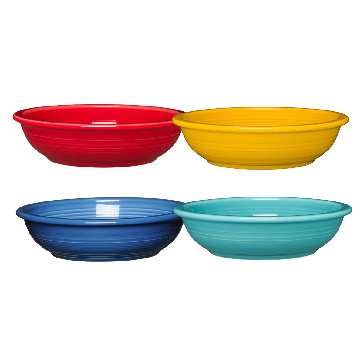 Fiesta China Mixed Vibrant Classic Rim 8 3/8-Inch 34OZ Pasta Bowls, Set of 4