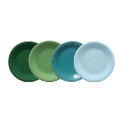 Fiesta China Mixed Aegean Classic Rim 7 1/4 Inch Salad Plate, Set of 4
