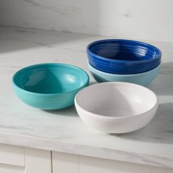 Alternative view of Fiesta China Mixed Coastal Blue Bistro Coupe 7 5/8-Inch 38OZ Medium Bowls, Set of 4