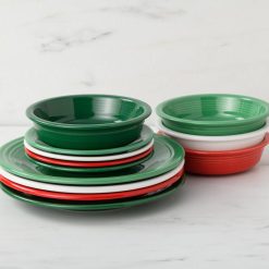 Alternative view of Fiesta China Christmas Mixed Color Classic Rim 12-Piece Dinnerware Set, Service for 4