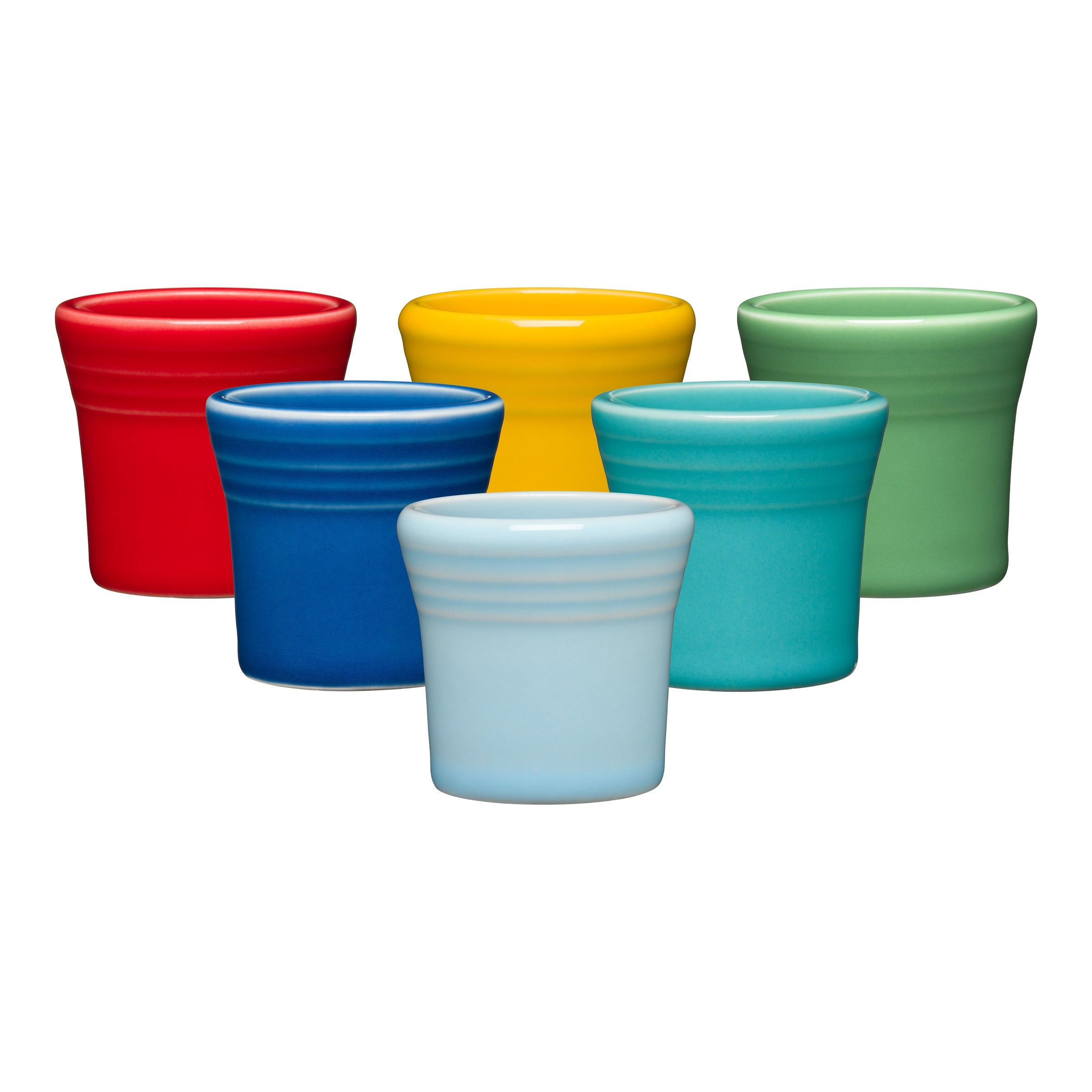 Fiesta China Vibrant 1 1/2 OZ Mixed Colors 6pc Ceramic Shot Glass Set