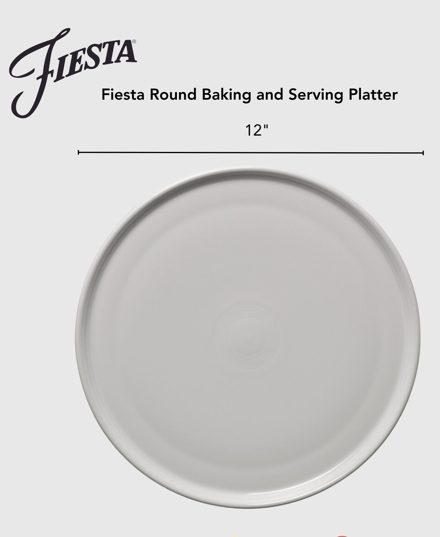 Fiesta China Foundry 12 Inch Round Baking and Serving Platter - Image 2