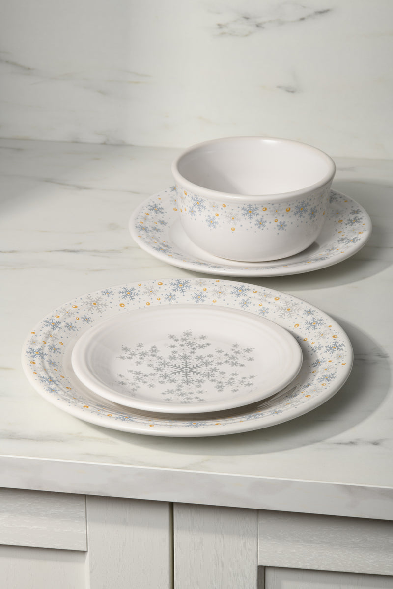 Fiesta China White Snowflake Classic Rim 7 1/4 Inch Salad Plate - Image 2