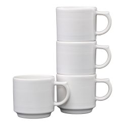 Fiesta China White 16 OZ Set of 4 Stackable Mug Set