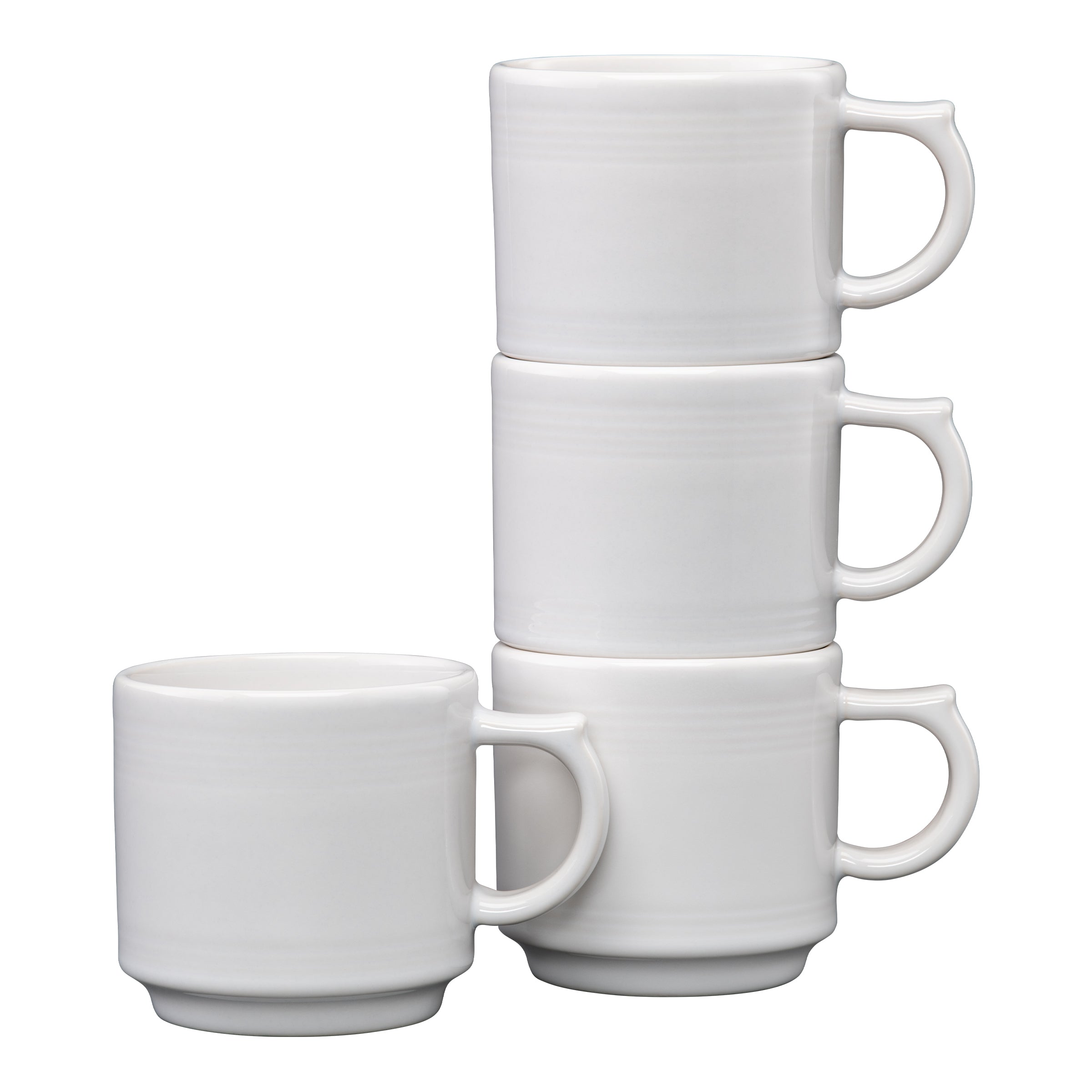 Fiesta China White 16 OZ Set of 4 Stackable Mug Set