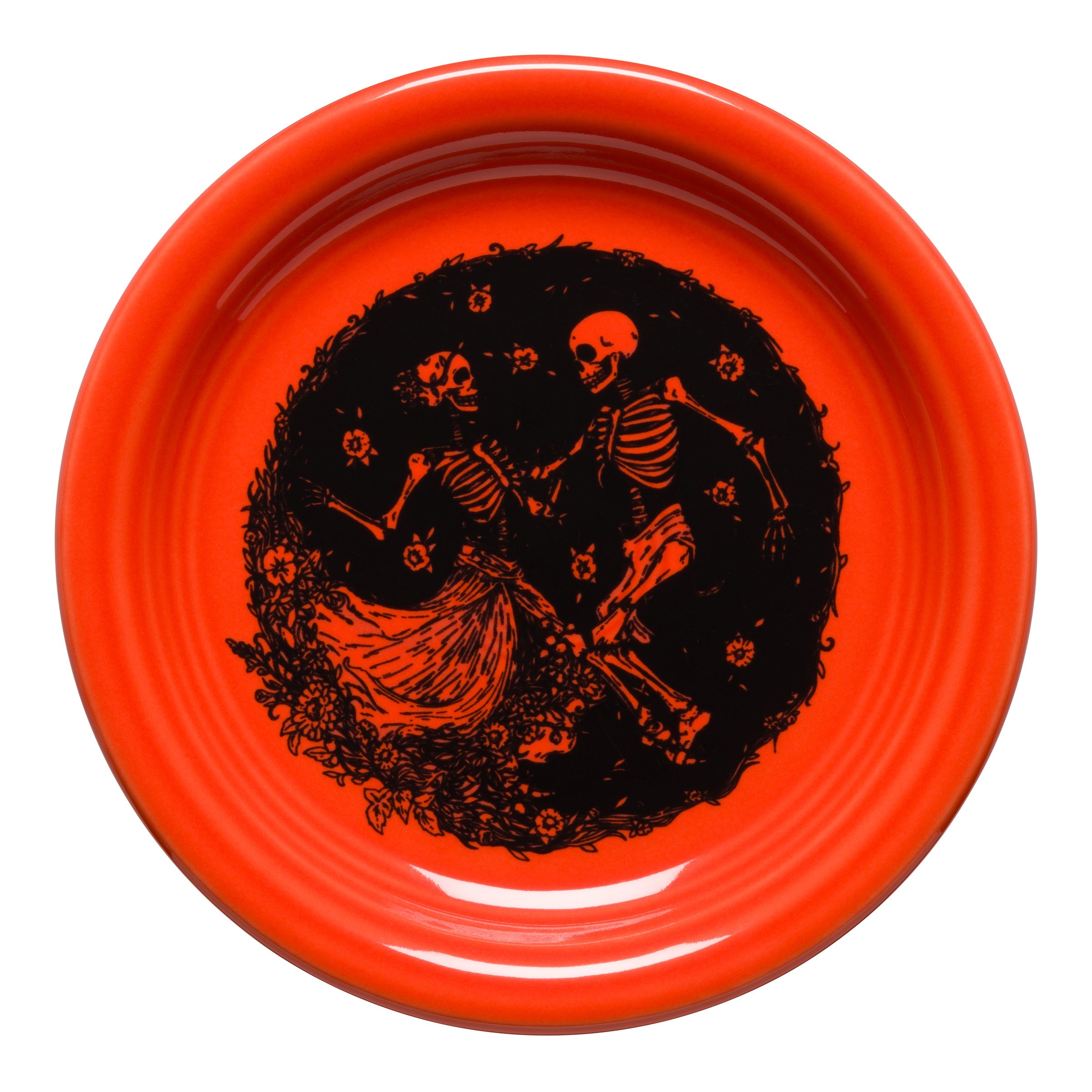 Fiesta China Skeleton Duet Poppy Bistro Coupe 6 1/4 Inch Appetizer Plate - Image 2