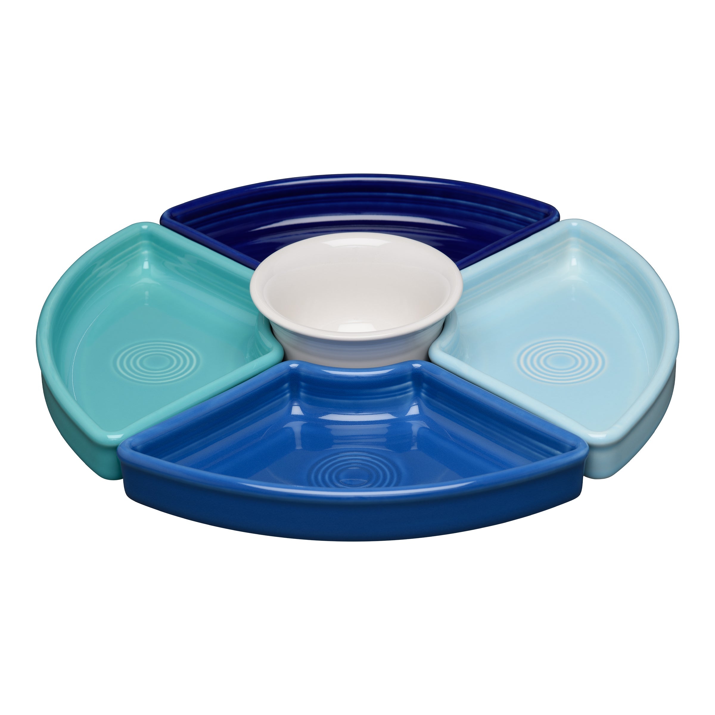 Fiesta China Coastal Blues 5-Piece Mixed Colors Entertaining Set 8 1/5 Inch
