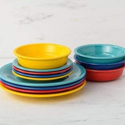 Alternative view of Fiesta China Mixed Vibrant Classic Rim 12-Piece Dinnerware Set, Service for 4