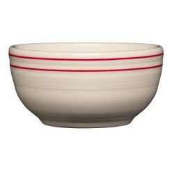 Alternative view of Fiesta China Americana Scarlet Bands Set of 4 Bistro Coupe 5 1/2 Inch Cereal Bowl 22 oz