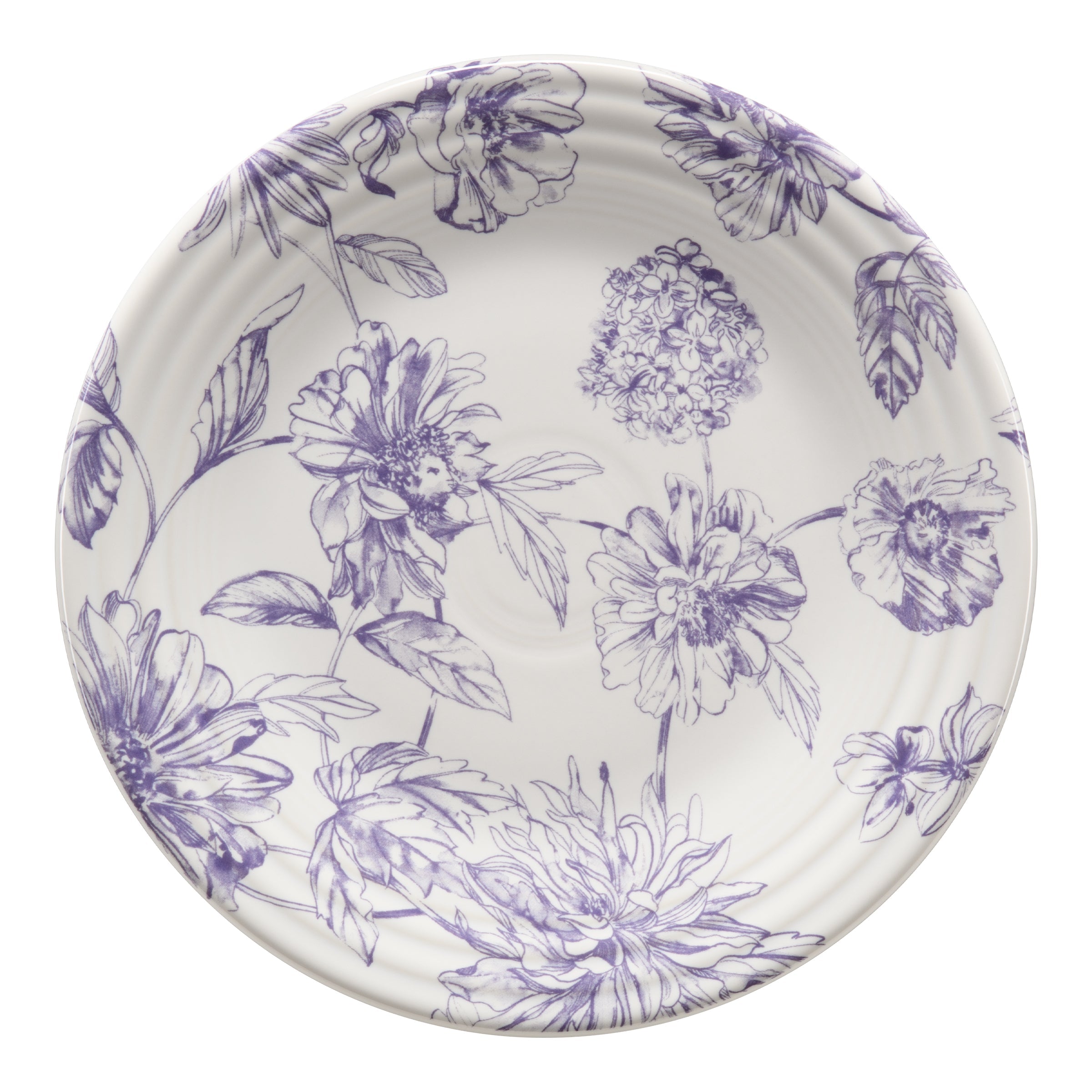 Fiesta China Botanical Floral Lavender Classic Rim 9 Inch Luncheon Plate