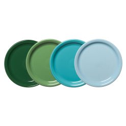 Fiesta China Mixed Aegean Bistro Coupe 9 Inch Luncheon Plate, Set of 4