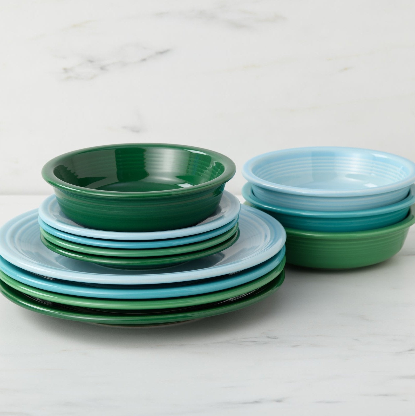 Fiesta China Mixed Aegean Classic Rim 12-Piece Dinnerware Set, Service for 4 - Image 2