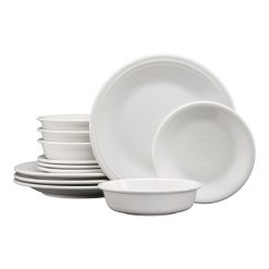 Fiesta China Classic Rim 12-Piece Dinnerware Set, Service for 4