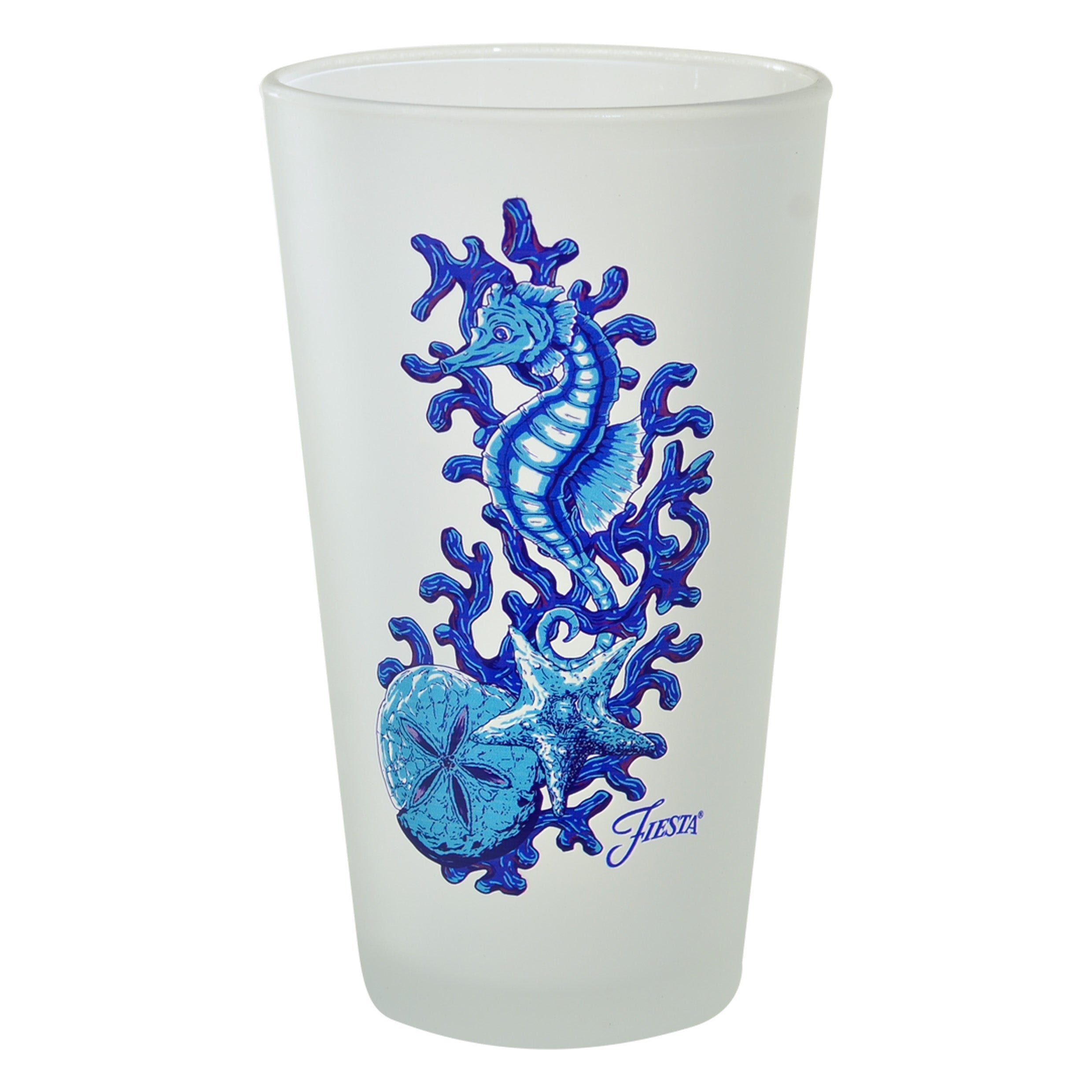 Fiesta China Retired 16 oz. Fiesta® Coastal Seahorse Frosted Cooler, Set of 4 - Image 2