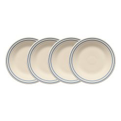 Fiesta China Americana Lapis Band Set of 4 Classic Rim 9 Inch Luncheon Plate