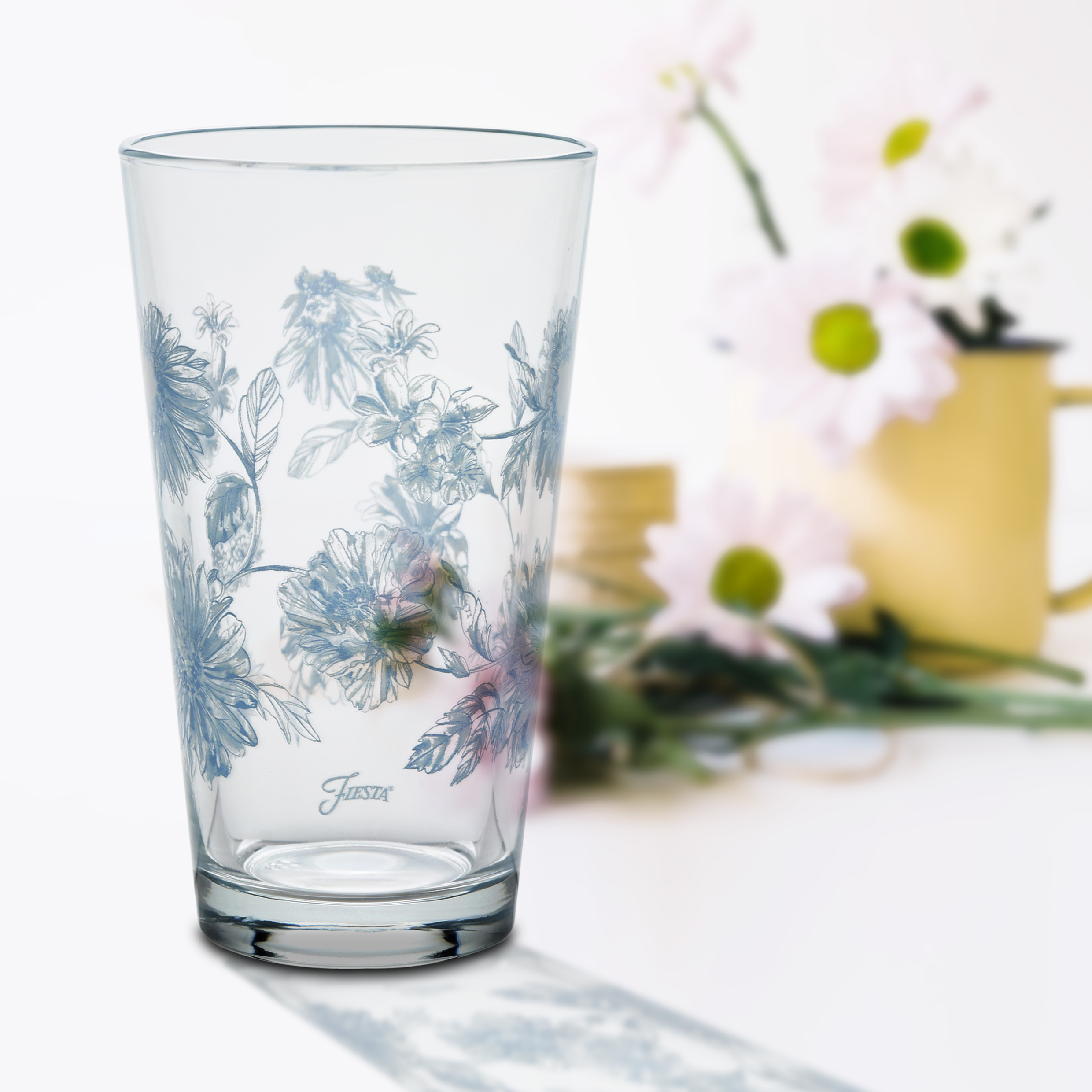 Fiesta China Botanical Floral 16 oz. Cooler Glass - Set of 4 - Image 3