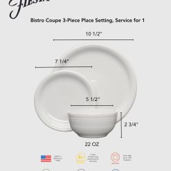 Alternative view of Fiesta China Bistro Coupe 3-Piece Place Setting, Service for 1