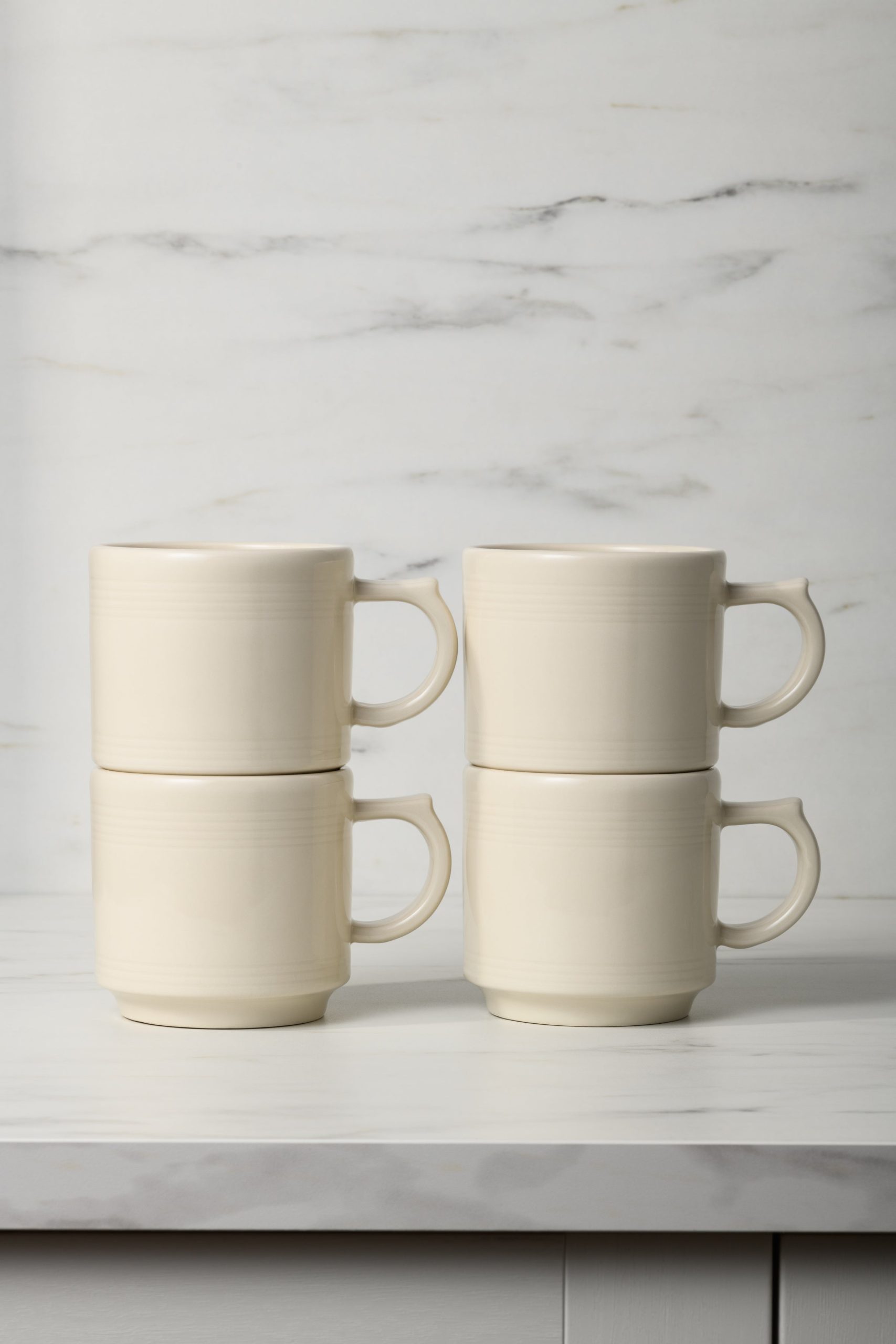 Fiesta China Linen 16 OZ Set of 4 Stackable Mug Set - Image 2