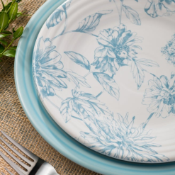 Alternative view of Fiesta China Botanical Floral Sky Classic Rim 9 Inch Luncheon Plate