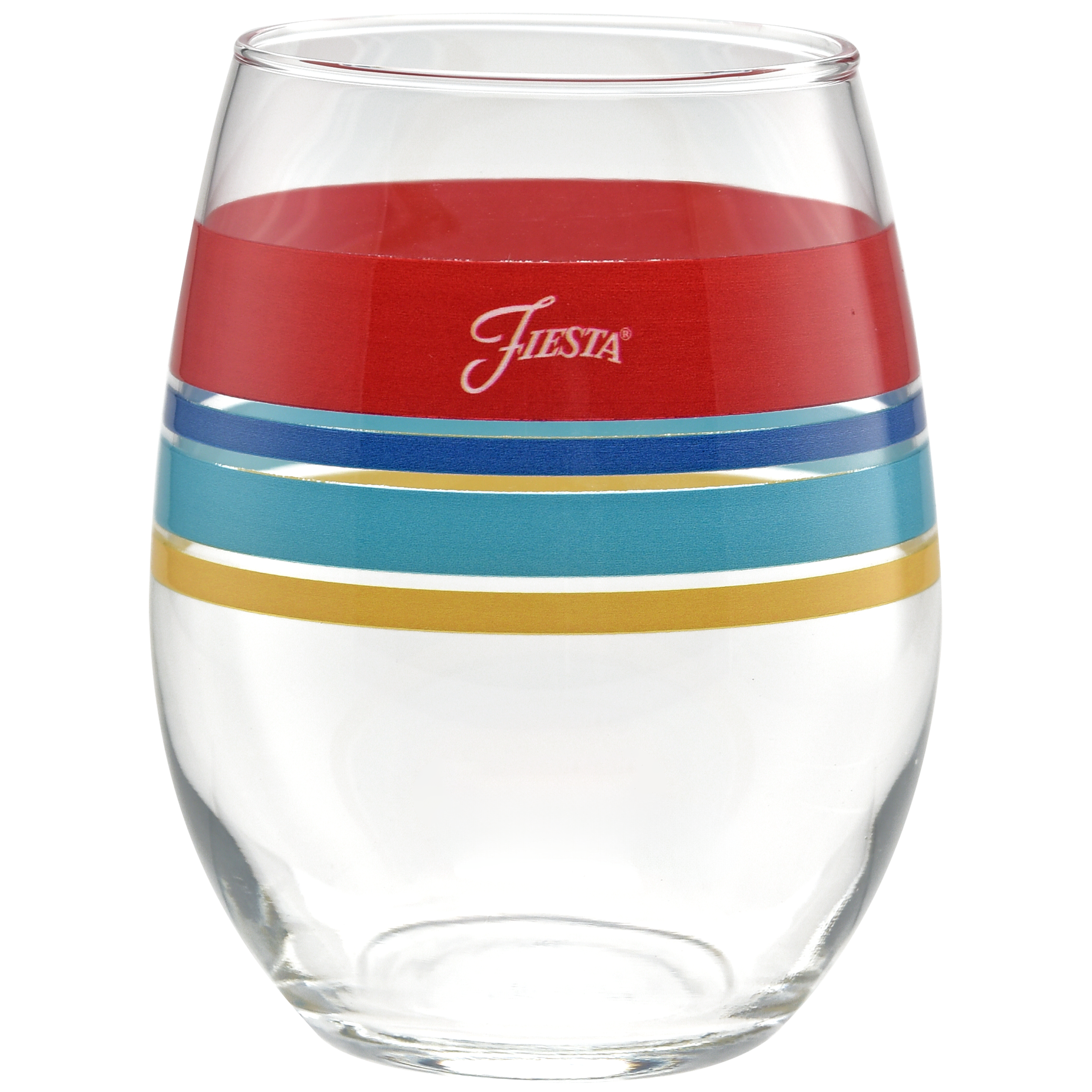 Fiesta China Vibrant 15 oz. Edgeline Stemless Wine, Set of 4 - Image 2