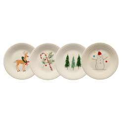 Fiesta China Jolly Christmas Classic Rim 9 Inch Luncheon Plate, Set of 4