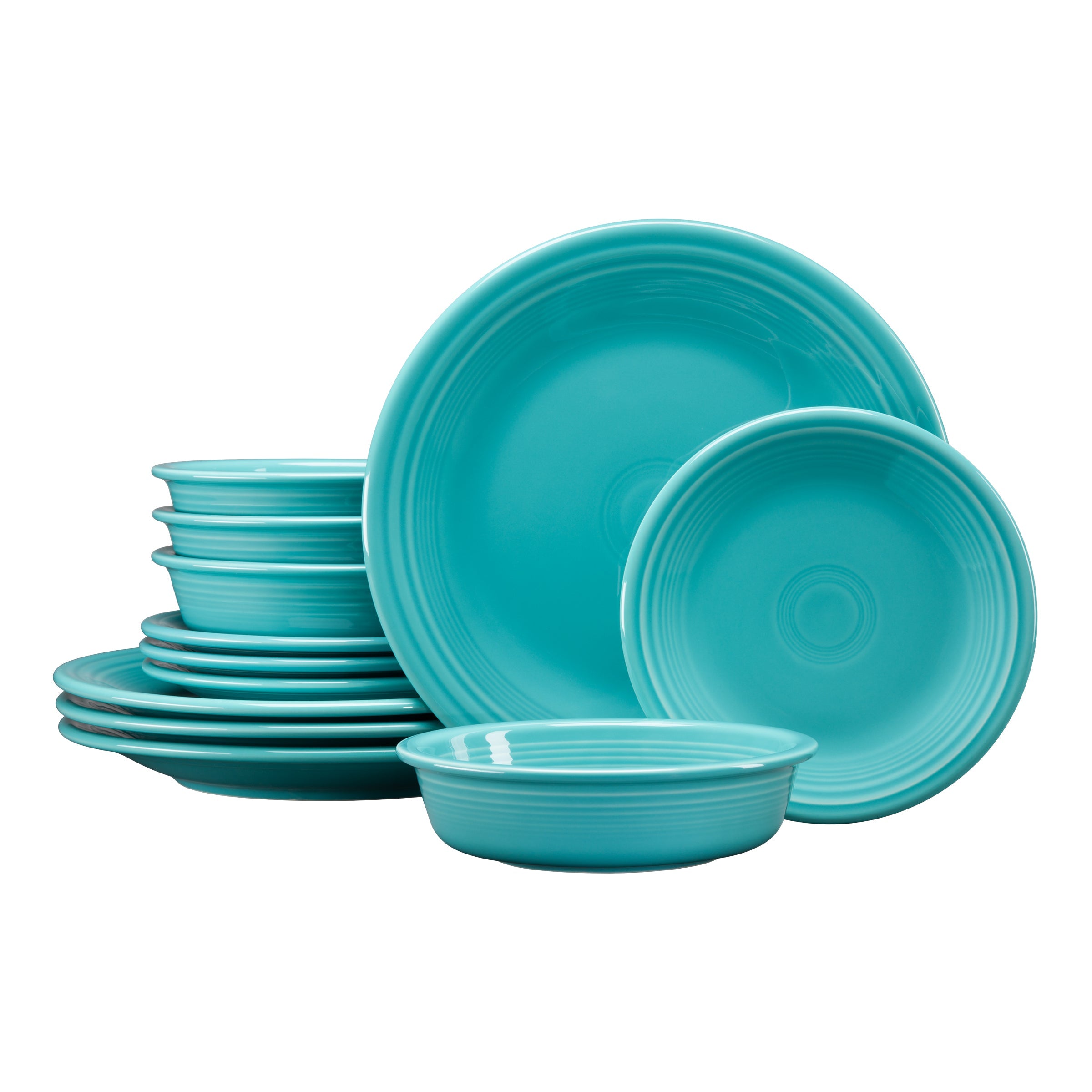Fiesta China Classic Rim 12-Piece Dinnerware Set, Service for 4 - Image 4