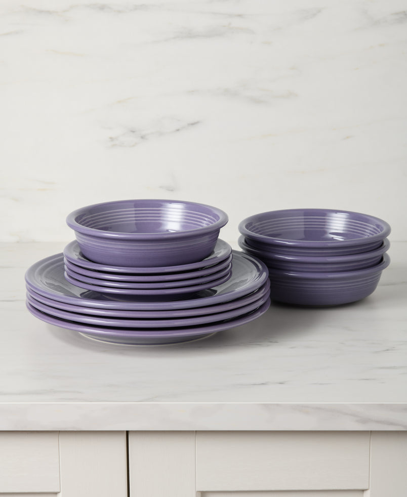 Fiesta China Lavender Classic Rim 12-Piece Dinnerware Set, Service for 4 - Image 2
