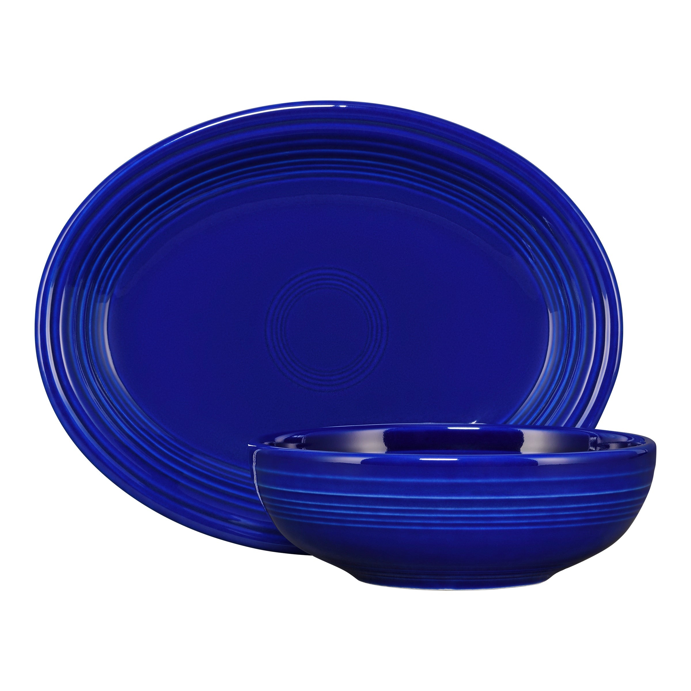 Fiesta China New Retired 2-Piece Serve Set 11 5/8 Inch Oval Platter & 38 OZ Bistro Bowl - Image 2
