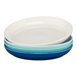 Fiesta China Mixed Coastal Blues Coupe 10 3/8 Inch Dinner Bowl 40 OZ, Set of 4