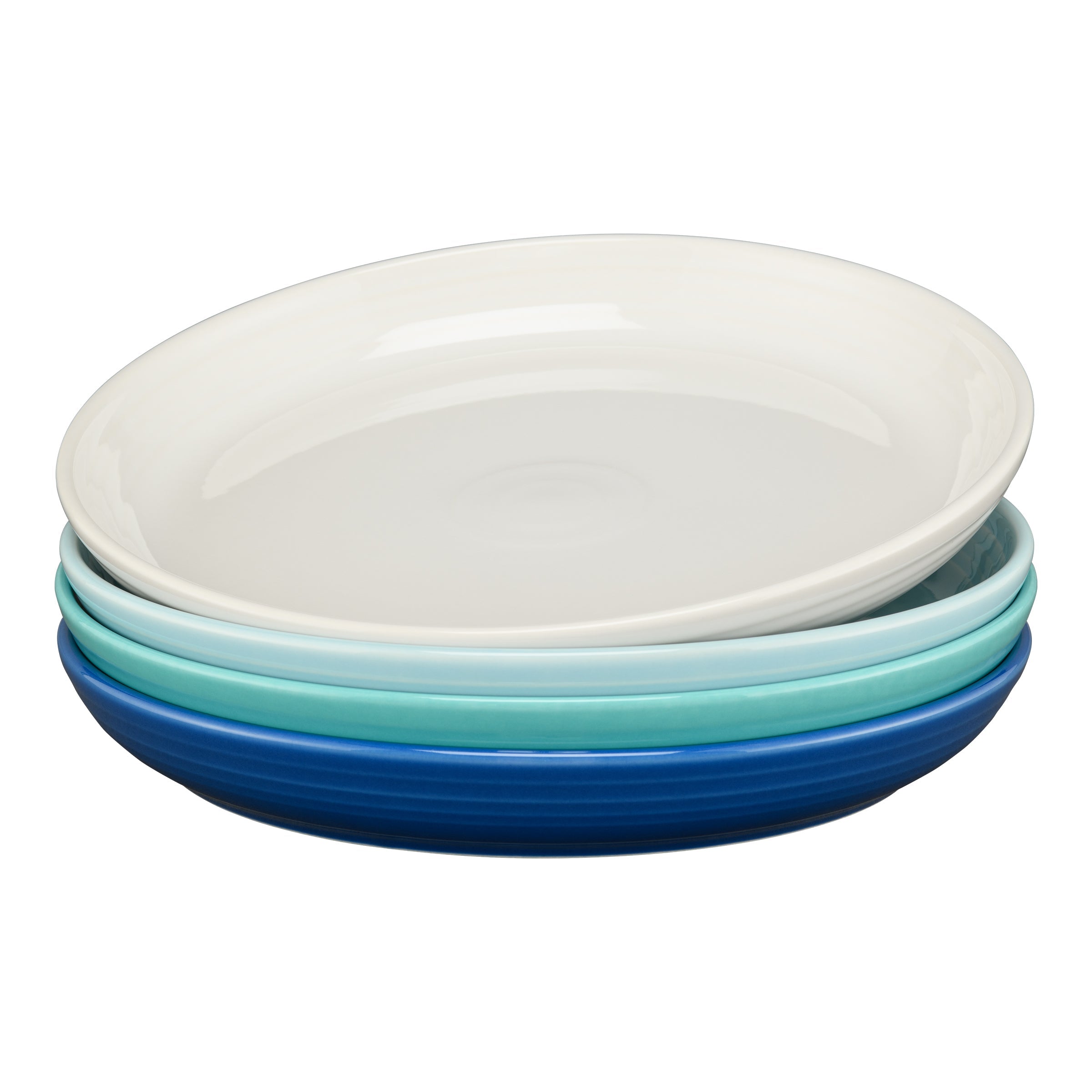 Fiesta China Mixed Coastal Blues Coupe 10 3/8 Inch Dinner Bowl 40 OZ, Set of 4