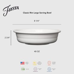 Alternative view of Fiesta China Lavender Classic Rim 8 1/4 Inch Large Serving Bowl 40 OZ