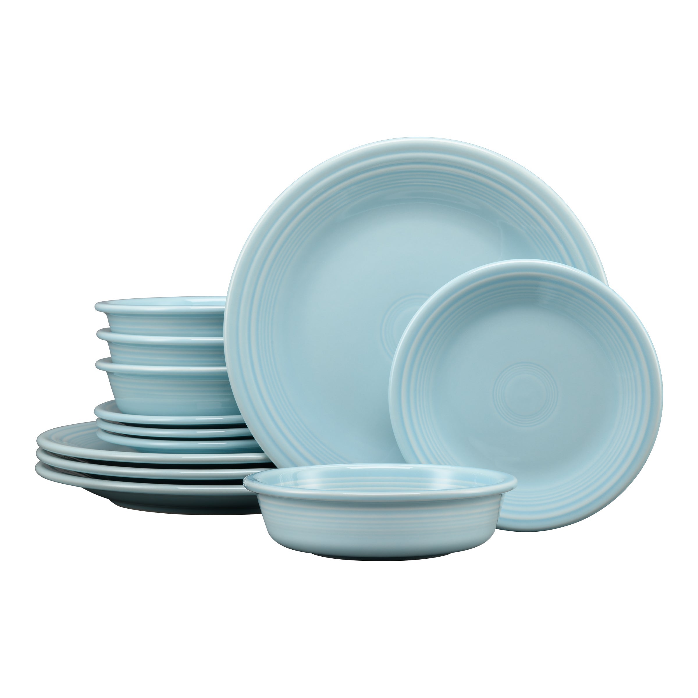 Fiesta China Classic Rim 12-Piece Dinnerware Set, Service for 4