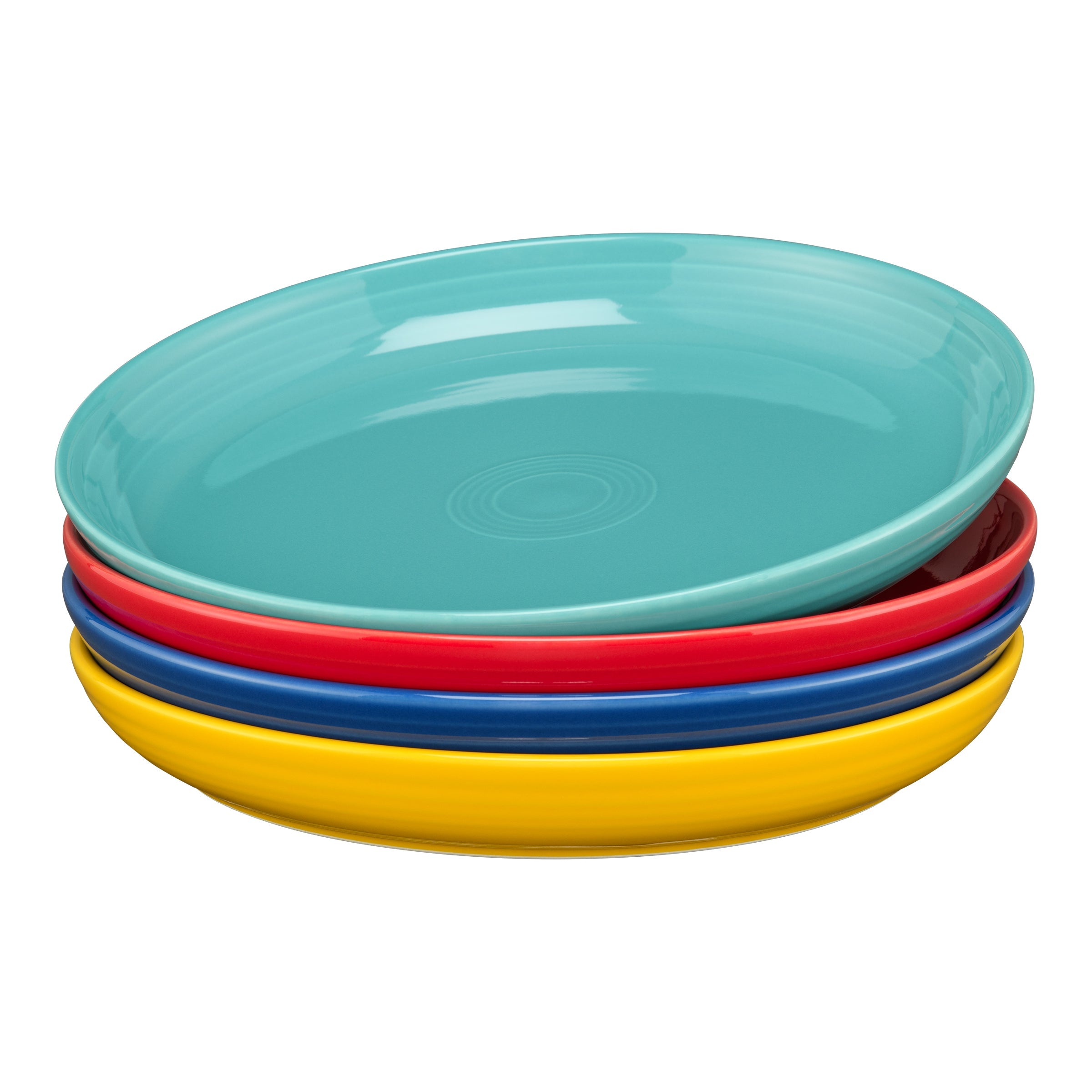 Fiesta China Mixed Vibrant Coupe 10 3/8 Inch Dinner Bowl 40 OZ, Set of 4